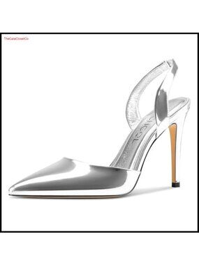 Women's Slingback Stiletto High Heel Pumps Pointed Toe Slip-On Two-Piece Party